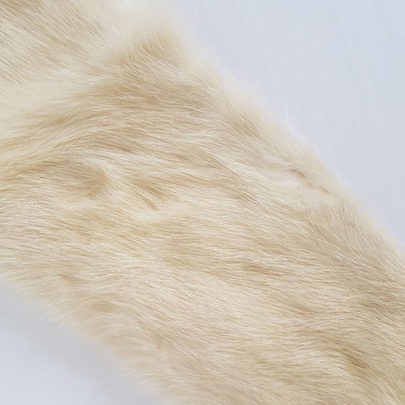 60s Vintage White Mink Fur Collar, Cream White Real Mink Fur Scarf - Picture 4 of 10